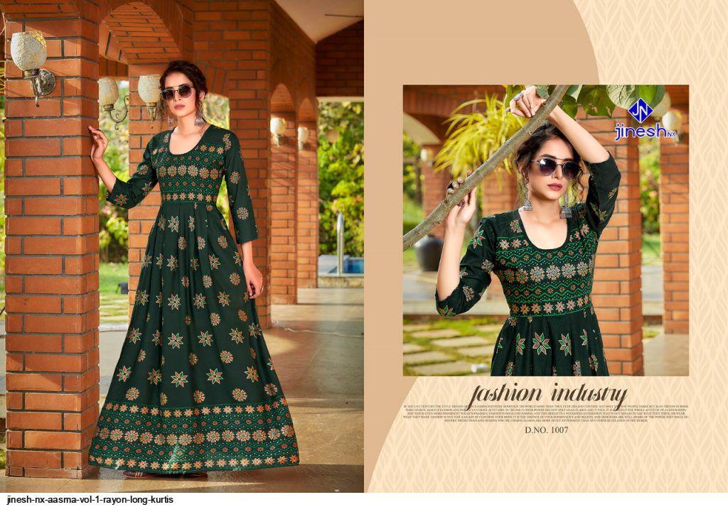 Jinesh Nx Aasma Vol 1 Heavy Long Festive Wear Wholesale Anarkali Kurtis
